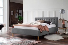 Letto singolo imbottito grigio chiaro rete non inclusa 120x200 cm Malin – Meise Möbel