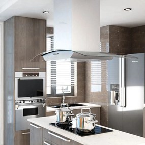 Cappa A Isola 90 Cm İn Acciaio Inossidabile 756 M³/h Led /