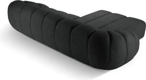 Divano angolare nero (con penisola a sinistra) Diana – Micadoni