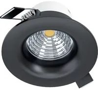 Faretto Ad Incasso Moderno Saliceto Alluminio Nero Led Integrato 6W 2700K Ip20