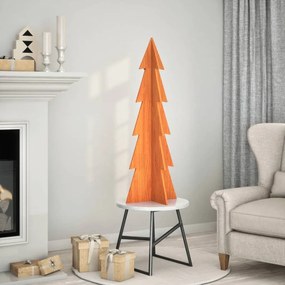 Albero Di Natale Marrone Cera 112 Cm İn Legno Massello Di Pino /