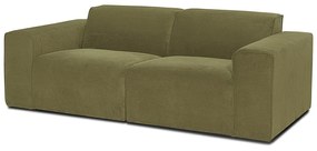 Divano in velluto a coste verde 202 cm Sting - Scandic