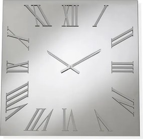 Orologio quadrato in cristallo Chiaro e numeri Argento 80x80 cm - ROGER
