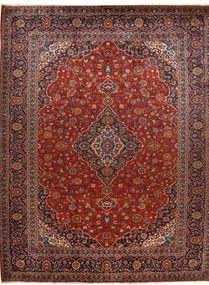 Kashan Tappeto 400x310 Rosso (Iran) Annodato A Mano