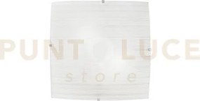 Plafoniera celine bianca 2 luci attacco e27 30x30x9cm vetro bianco ...