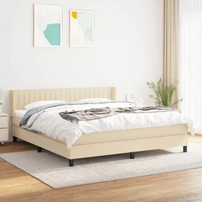 Giroletto A Molle Con Materasso Crema 160x200 Cm İn Tessuto /