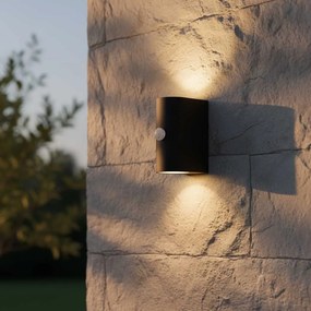 Applique Stondata 2xGU10 con Sensore di Movimento IP65 - Nera