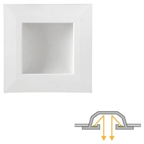 Faro LED da incasso Quadrato Luce INDIRETTA 8W Foro 92x92mm Colore  Bianco Naturale 4.000K