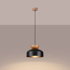 Sollux SL.1351 - Lampadario a sospensione con filo MARION 1xE27/15W/230V diametro 29,5 cm nero