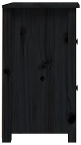 Comodino nera 40x35x61,5 cm in legno massello di pino
