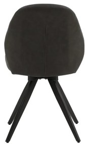 Set di sedie girevoli ZENNENDAL in similpelle antracite e gambe in metallo nero