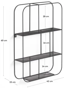 Mensola Veneranda in metallo verniciato nero 42 x 60 cm