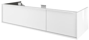 Mobile da bagno sospeso sotto lavabo L 135 x H 32 x P 48 cm bianco laccato lucido, 1 cassetto SENSEA Neo