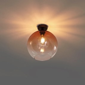 Plafoniera Art Déco bronzo scuro con vetro marrone - Sandra