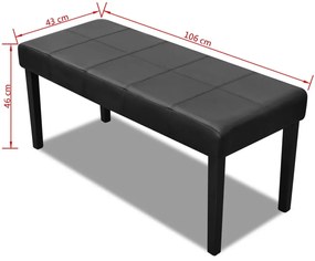 Panchina in pelle artificiale di alta qualità nera