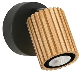 Brilagi - Faretto da parete MODERN WOOD 1xGU10/8W/230V legno di caucciù/nero