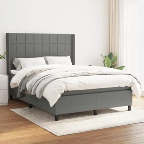 Giroletto A Molle Con Materasso Grigio Scuro 140x190 Cm Tessuto /