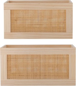 Scatole in set di colore naturale in legno 2 pz 39x29x20 cm Piana – Bloomingville