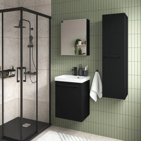 Mobile da bagno sotto lavabo SENSEA Remix nero laminato opaco L 45 x H 58 x P 33 cm 1 anta, lavabo non incluso