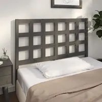 Testiera per Letto Grigia 125,5x4x100 cm Legno Massello di Pino cod mxl 34052