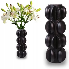 Vaso 37x15 cm resina/nero opaco