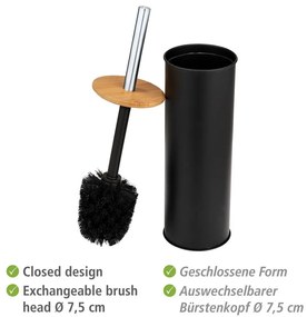 Spazzola per WC in acciaio nero Tortona - Wenko