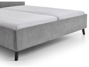 Letto matrimoniale imbottito grigio con rete inclusa 160x200 cm Piano – Meise Möbel