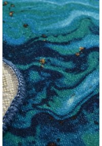 Tappetino da bagno blu/oro 60x40 cm Marbling - Foutastic