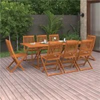 Set Pranzo da Giardino 9 pz in Legno Massello di Acacia cod mxl 35206