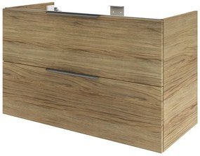 Mobile da bagno sospeso sotto lavabo L 105 x H 64 x P 48 cm bianco laccato lucido, 2 cassetti Apertura push-pull SENSEA Neo Frame, Maniglie acquistabili separatamente