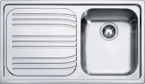 Lavello 1 vasca in inox argento FRANKE Radar RRX 611 L 50 x L 86 cm, sgocciolatoio a sinistra