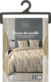 Set copripiumino e federa giallo ocra in microfibra per letto matrimoniale ed esteso 240x220 cm Kim – douceur d'intérieur