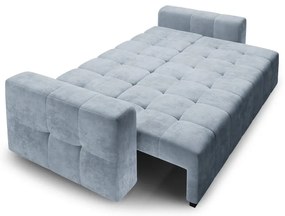 Divano letto in velluto azzurro Luca - Milo Casa