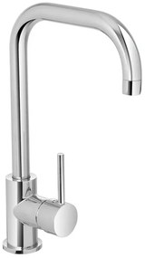 Miscelatore lavello cucina con canna alta orientabile in ottone cromato