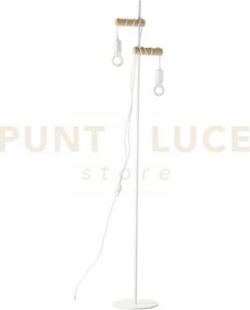 Piantana arizona legnonaturale e metallo bianco 2 luci attacco e27 ...