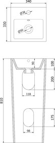 Mexen Sira lavabo autoportante 34 x 33 cm, bianco - 26023300
