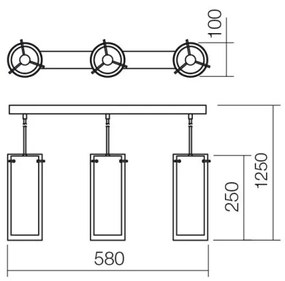 Redo 01-1257 - Lampadario a sospensione con filo QIPAO 3xE27/60W/230V