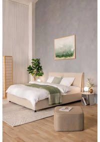 Letto matrimoniale imbottito beige con contenitore e rete inclusi 180x200 cm Myra Pillow – Bonami Selection