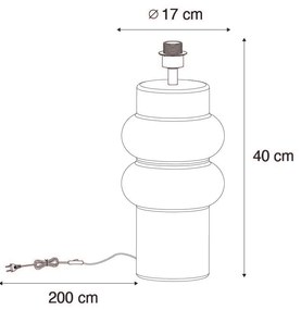 Lampada da tavolo di design in ceramica nera 17 cm senza paralume - Alisia