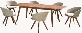 Set da giardino in legno di acacia Vick, set da 7