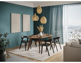 Tavolo da pranzo con piano in legno di noce di colore naturale 100x180 cm Lago - TemaHome