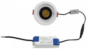 Faro LED da Incasso 12W, Orientabile Foro Ø75mm, CRI92 Bianco CCT UGR11 Colore Bianco Variabile CCT