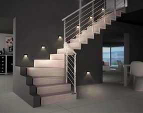 Segnapasso LED per Scatola 503 3.5W IP65 - Luce Asimmetrica Colore Bianco Caldo 2.700K