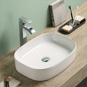 Lavabo D'Appoggio 51x37,8 Cm Rubicer "Break The Rules" Bianco Lucido