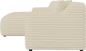 Divano angolare beige (con penisola a sinistra e chaise lounge) rivestito in velluto a coste Martin – Ropez