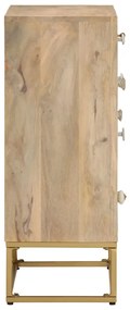 Credenza 55x30x76 cm in legno massello di mango e ferro