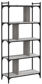 Libreria grigio sonoma 5 ripiani 76x32x158 cm legno multistrato