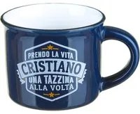 Tazzina caffè con nome Cristiano in gres porcellanato