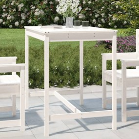 Tavolo da giardino bianco 121x82,5x110cm legno massello di pino