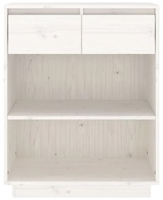 Mobile consolle bianco 60x34x75 cm in legno massello di pino